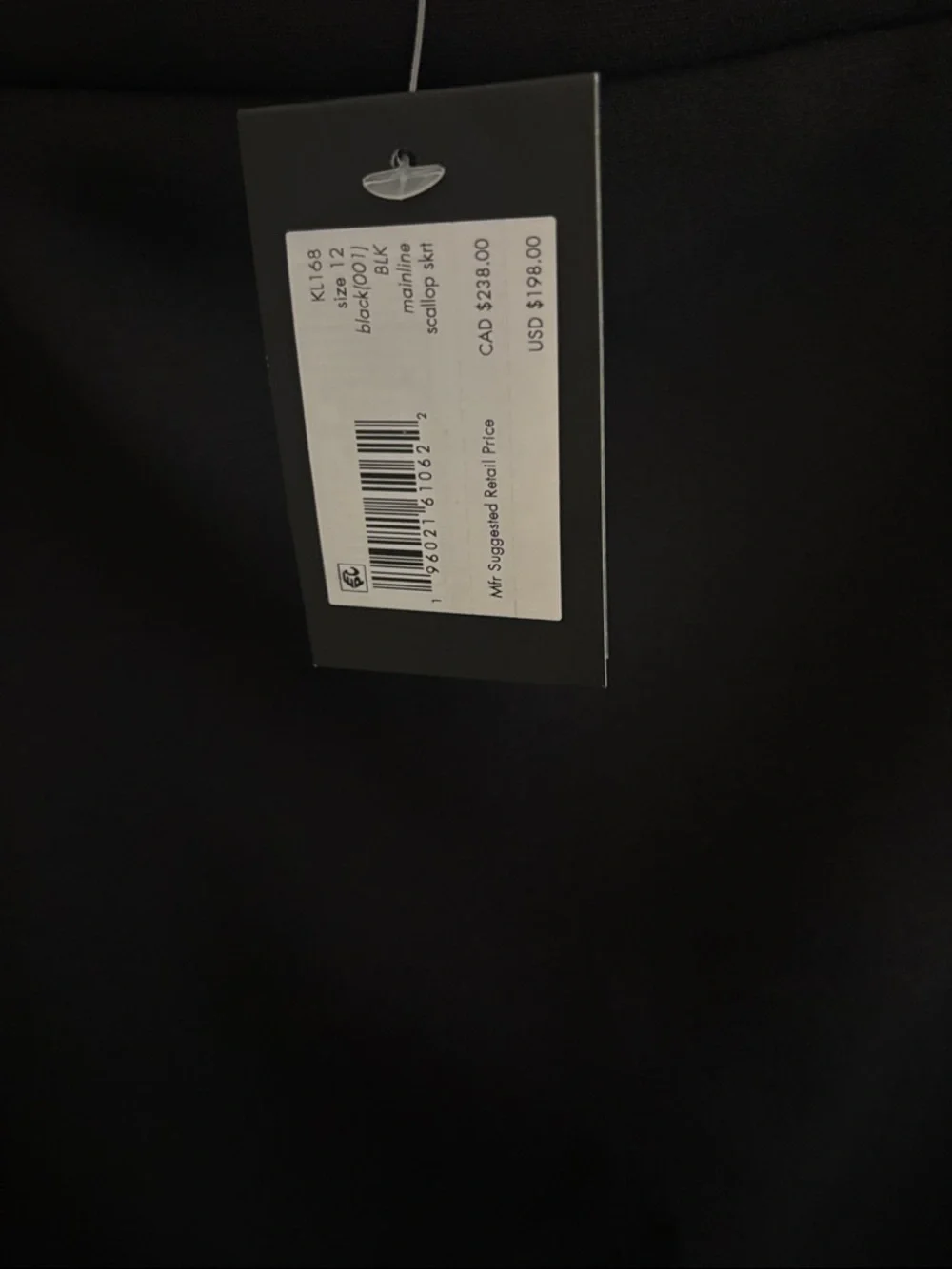 kate spade Black Scalloped Hem Mini Skirt